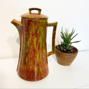 Mid Century Ceramic Drip Glaze Coffee Pot